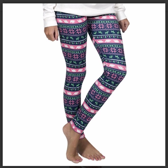 Simply Southern Pants - Simply Southern Camper Leggings Bear Snowflakes